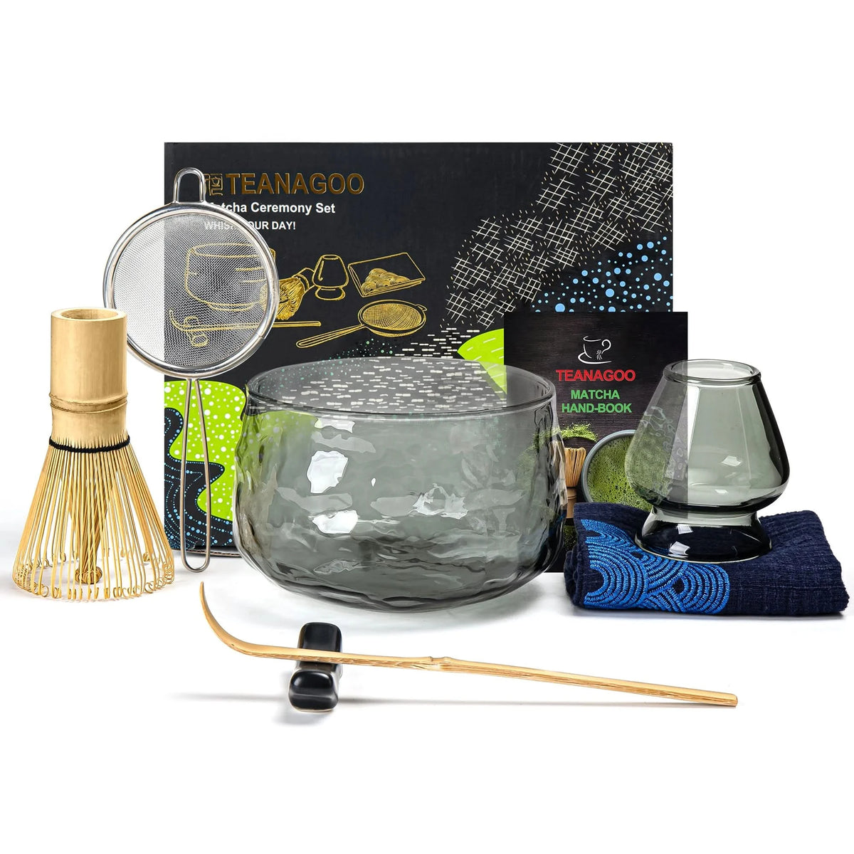 Set de Matcha para principiantes, cristal transparente negro (RB)