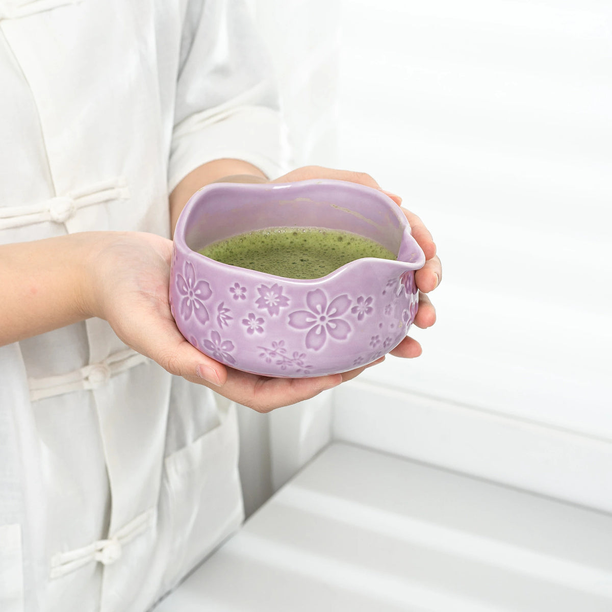 Sakura Purple Matcha Bowl with Spout
