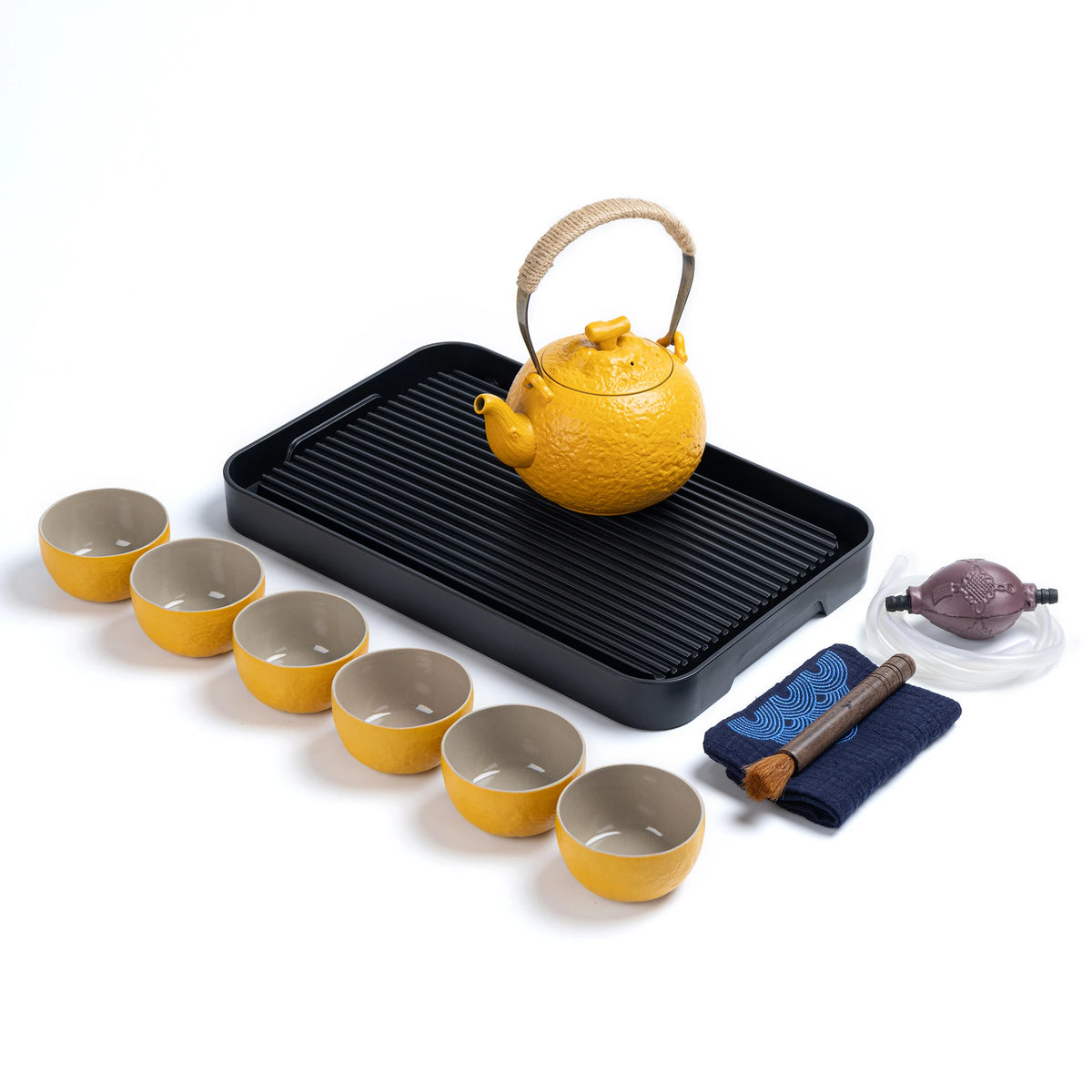 Complete Japanese Tea Set Home Set Yellow