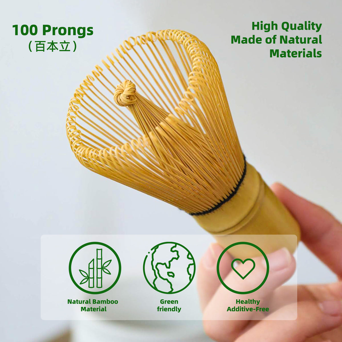 Matcha Whisk / Chasen (100 prong)
