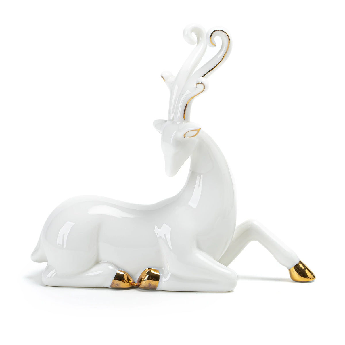 Elegante weiße Hirsch-Teetiere