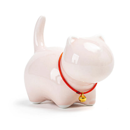 Adorable tetera rosa con forma de gato