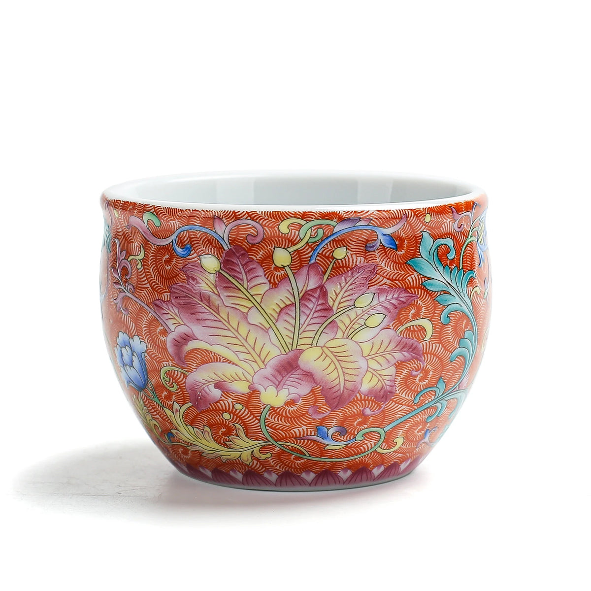 Taza de té de porcelana con peonía roja de 125 ml