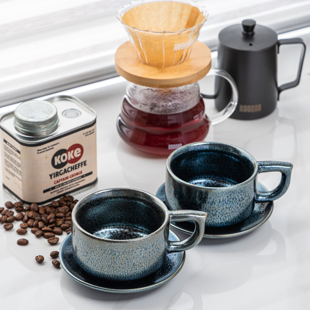 Midnight Frost Tenmoku Mug