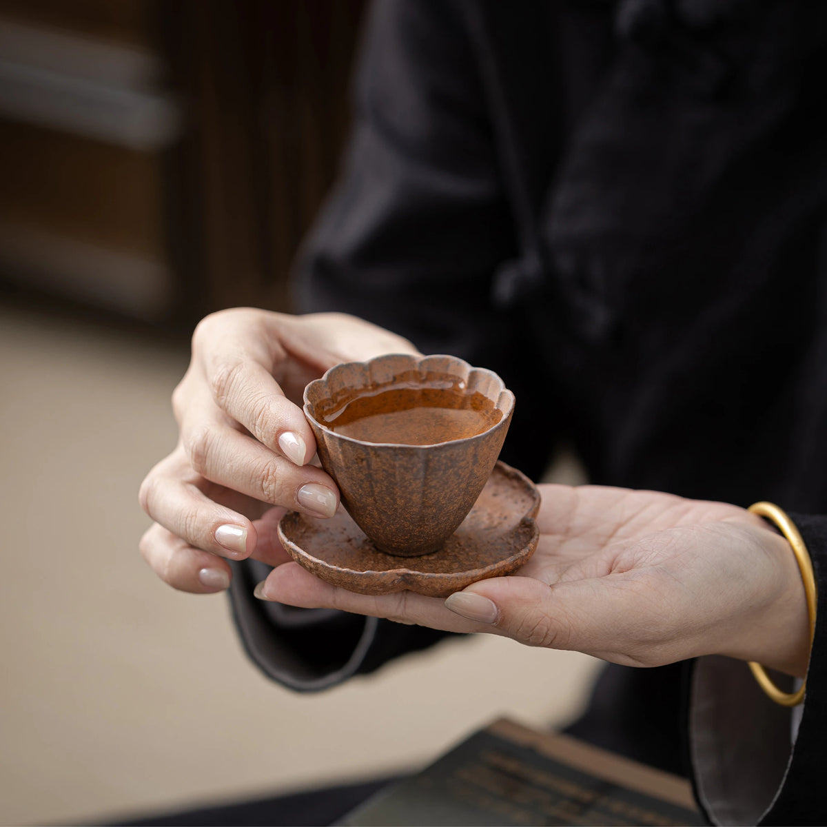 Raw Clay Petal Cup Mat