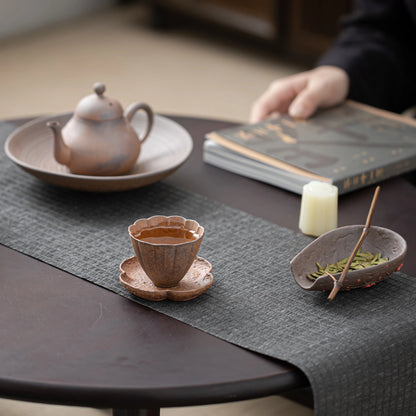 Raw Clay Petal Cup Mat