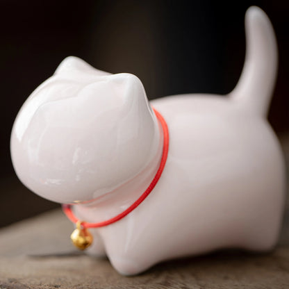Adorable tetera rosa con forma de gato