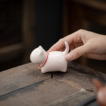 Adorable tetera rosa con forma de gato