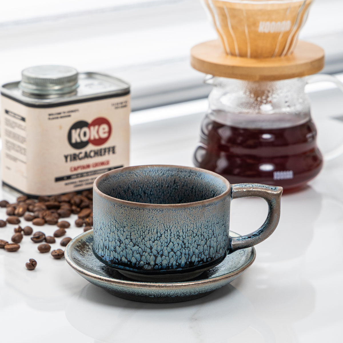 Abyss Blue Tenmoku Mug
