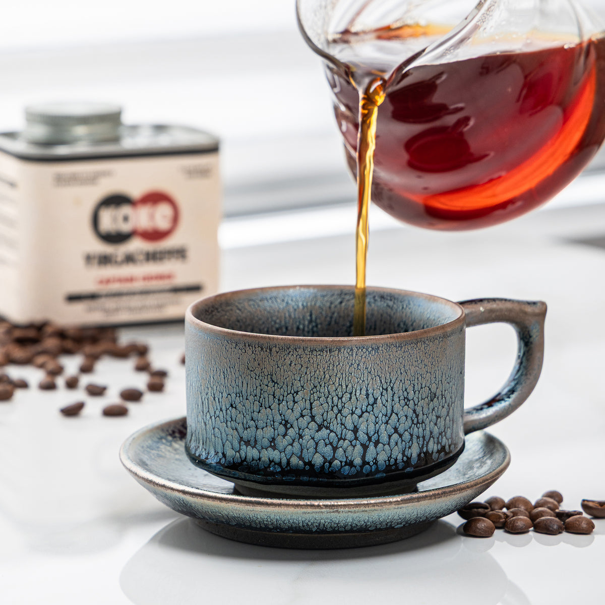 Abyss Blue Tenmoku Mug