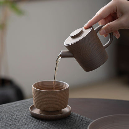 Rough Round clay teapot 130ml