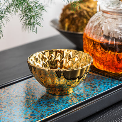 Gilded Blue Lotus Tenmoku