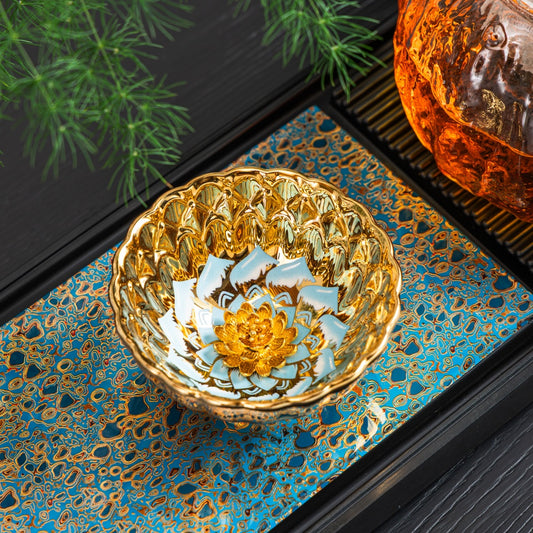 Gilded Blue Lotus Tenmoku
