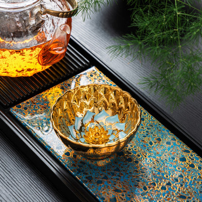 Gilded Blue Lotus Tenmoku
