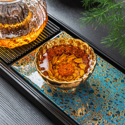 Gilded Blue Lotus Tenmoku