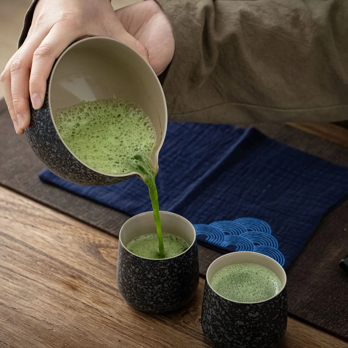 Japanese Tea Cups 4 pcs Set Obsidian