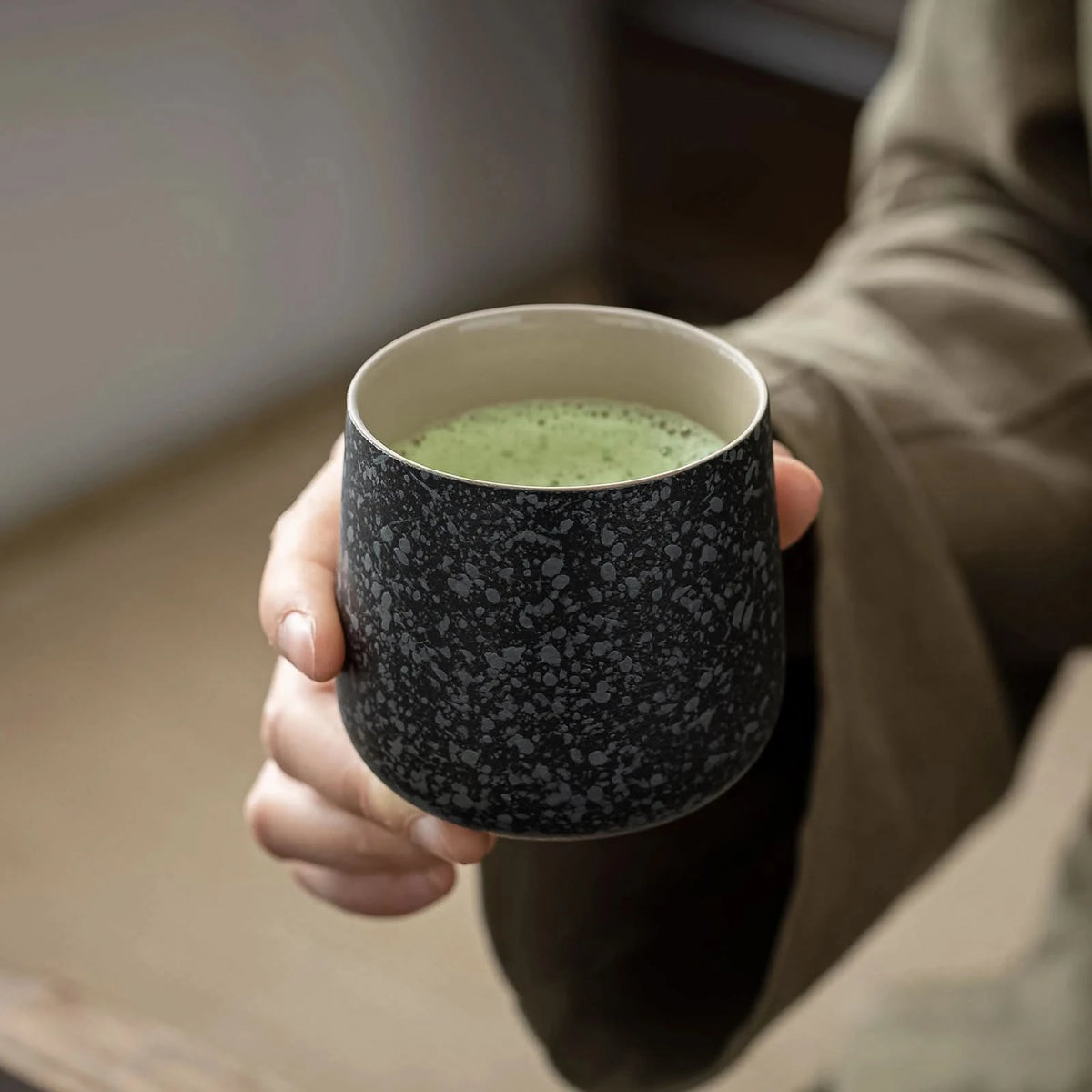 Japanese Tea Cups 4 pcs Set Obsidian