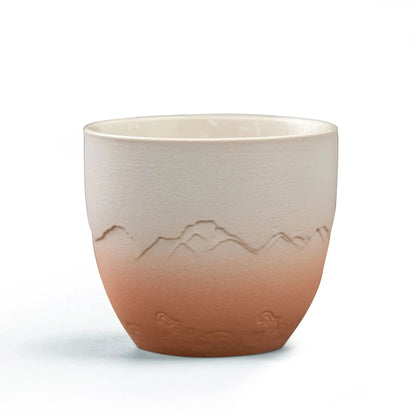 Japanese Tea Cups 4 pcs Set Pinky White