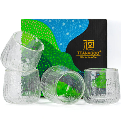 Japanese Tea Cups 4 pcs Set Crystal White