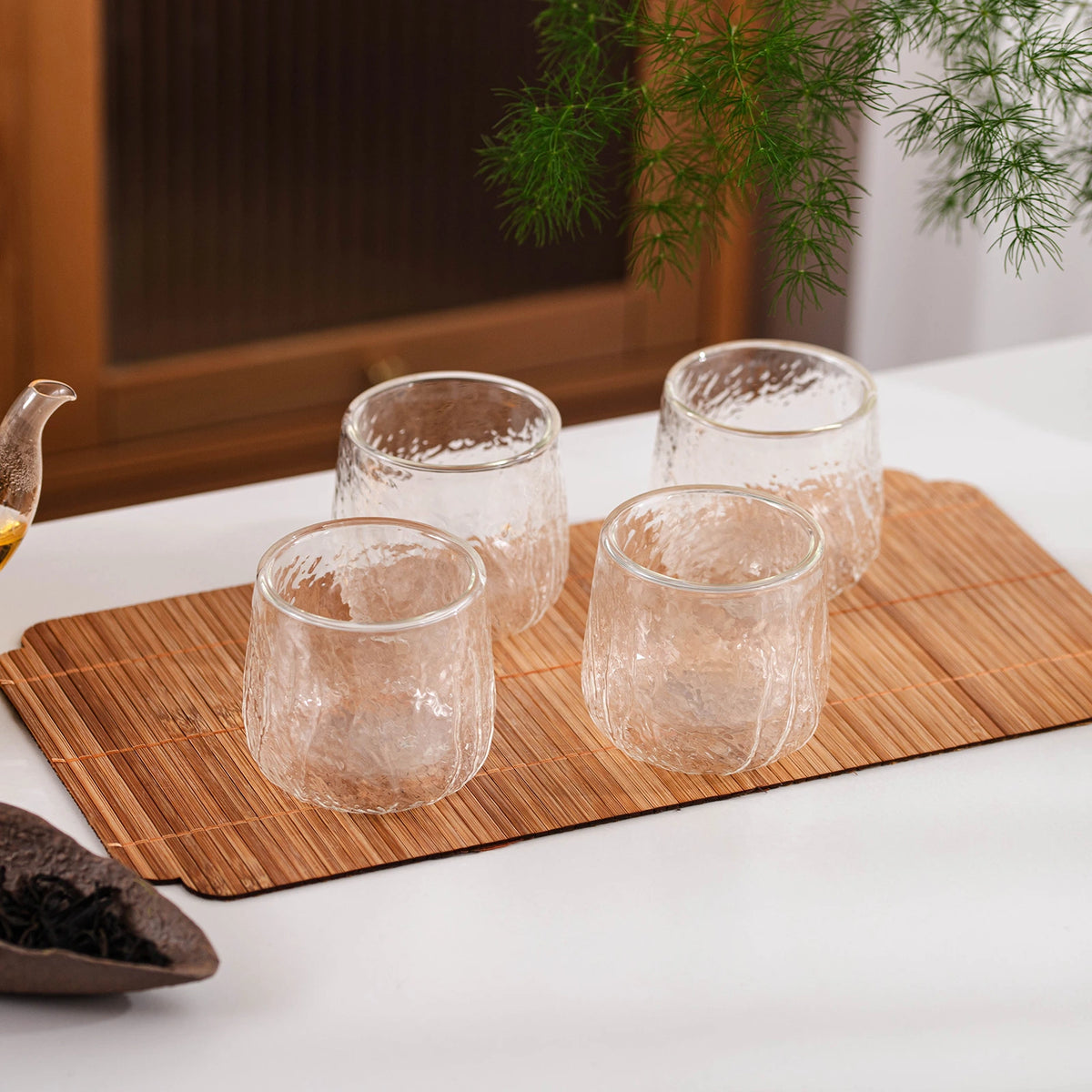 Japanese Tea Cups 4 pcs Set Crystal White