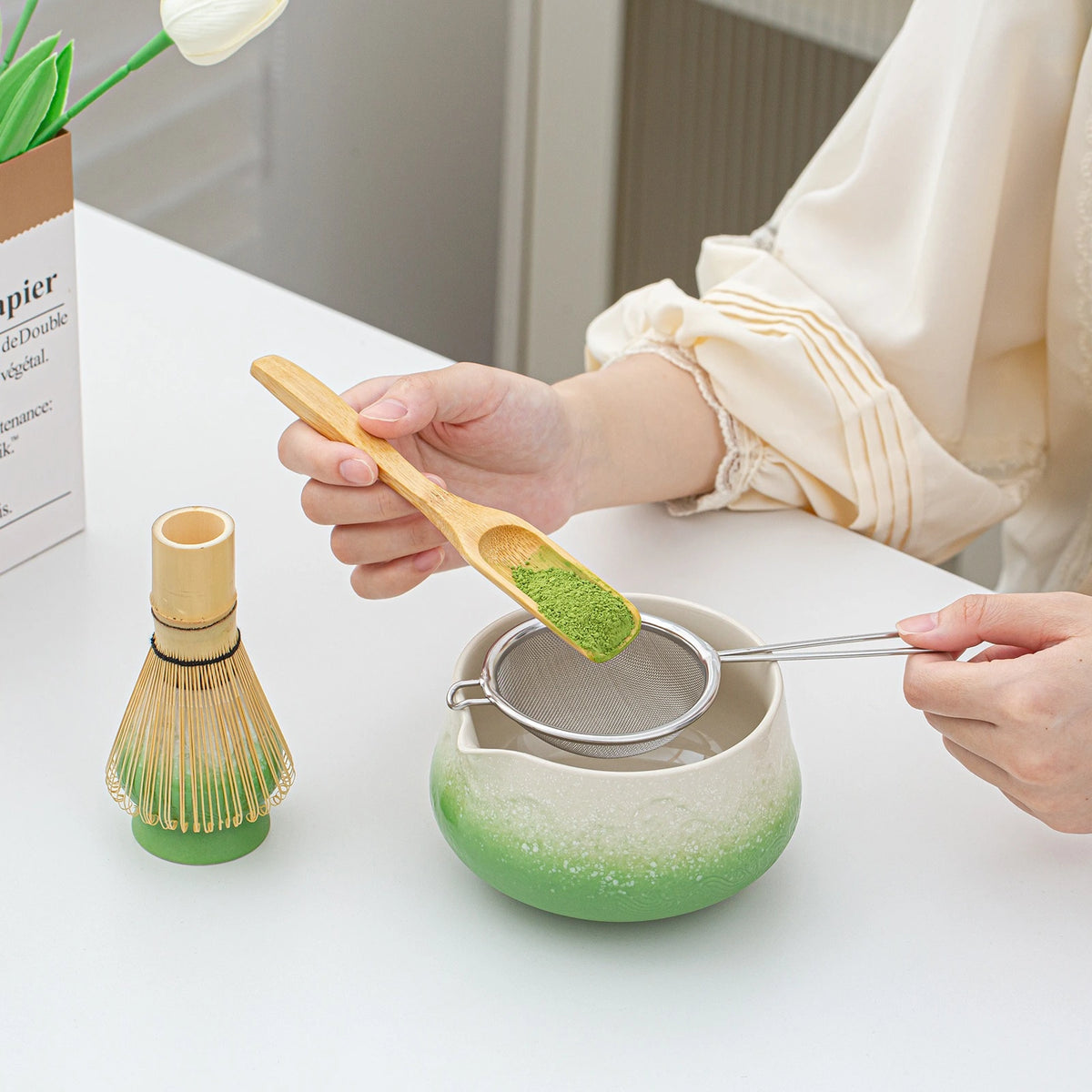Matcha Whisk Set Snow Mountain Green