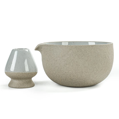 Dusty Grey Matcha Bowl with Spout