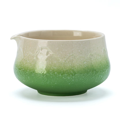 Snow Mountain Green Matcha Bowl with Spout