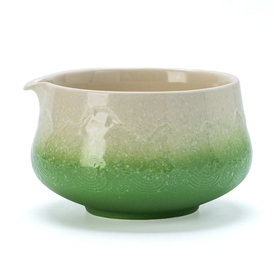 Snow Mountain Green Matcha Bowl with Spout