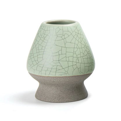 Matcha Bowl with Whisk Holder Green Web