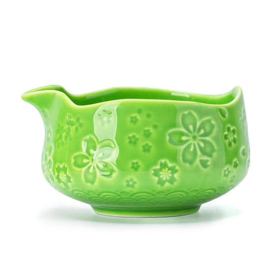 Sakura Green Matcha Bowl with Spout