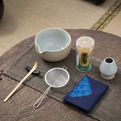 Dusty Grey Matcha Bowl with Spout