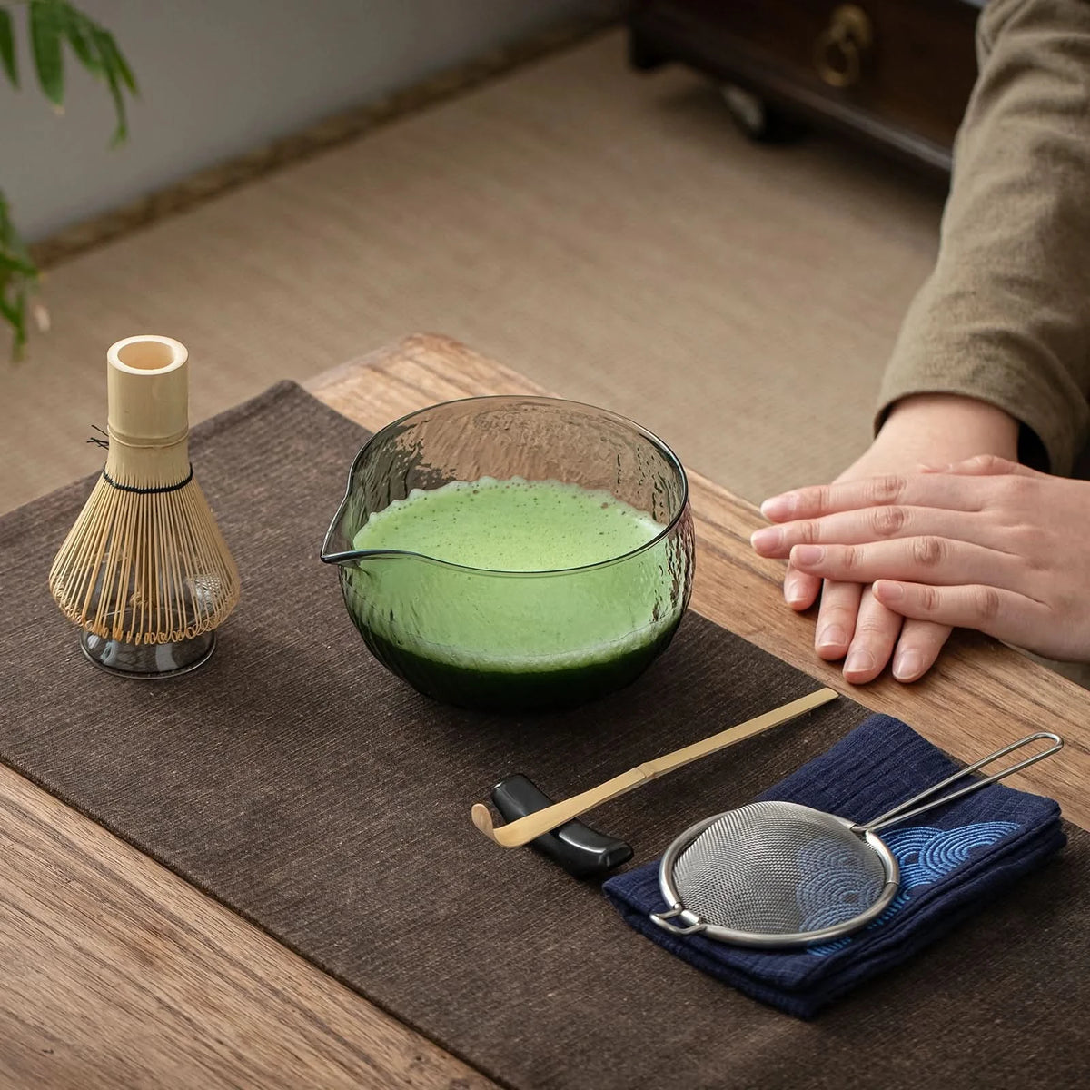 Set de Matcha para principiantes, cristal transparente negro (PB) 