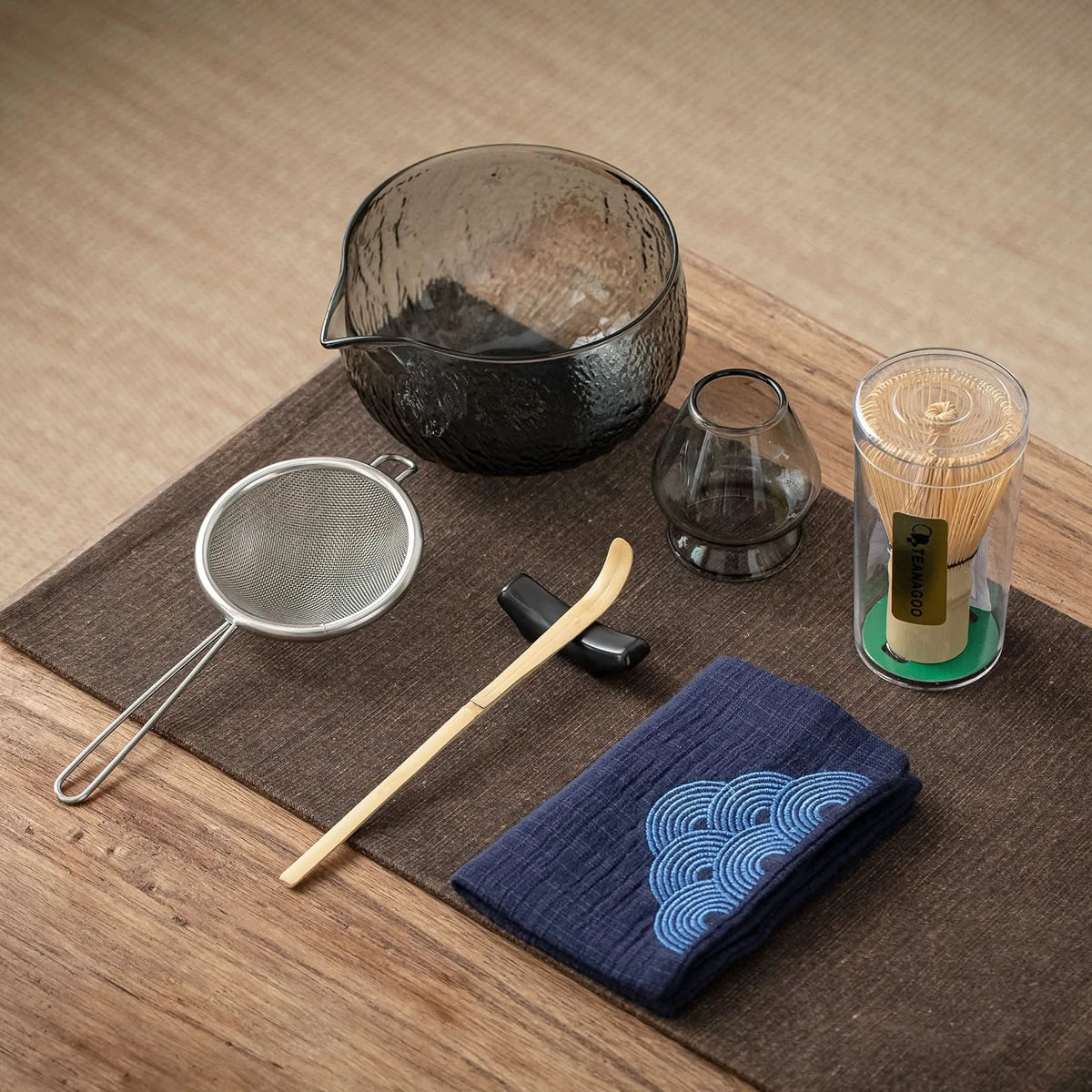 Set de Matcha para principiantes, cristal transparente negro (PB) 