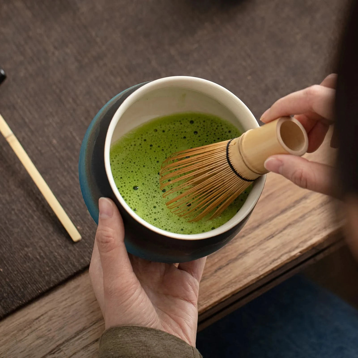 Matcha Set-Beginner Set Landscape Black Blue Round Bowl