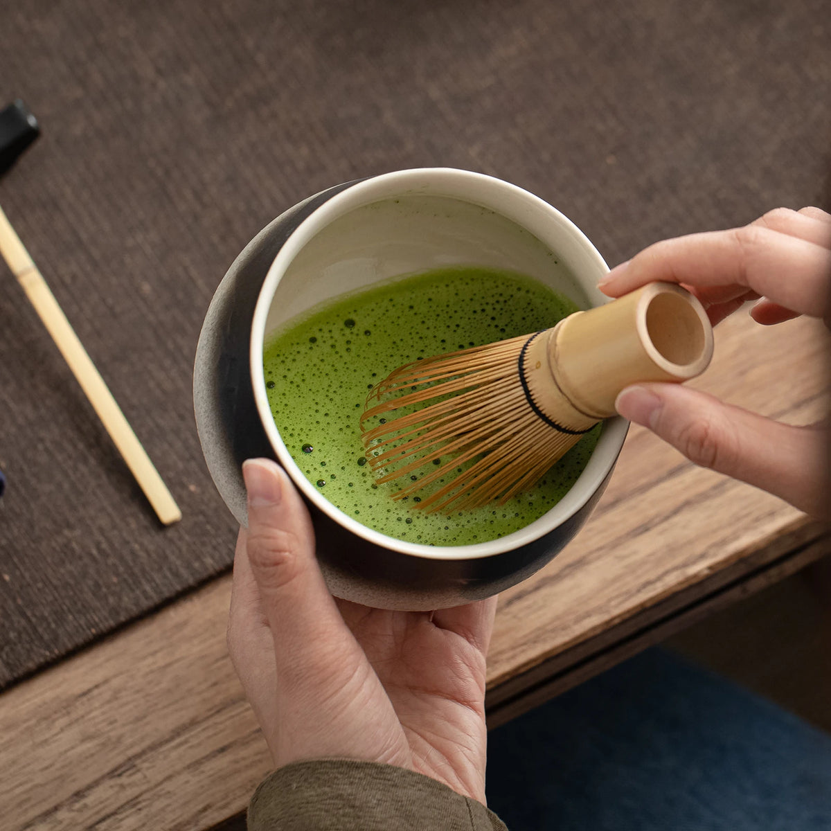 Black White Matcha Bowl