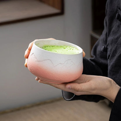 Matcha Set-Beginner Set Landscape Pinky White Round Bowl