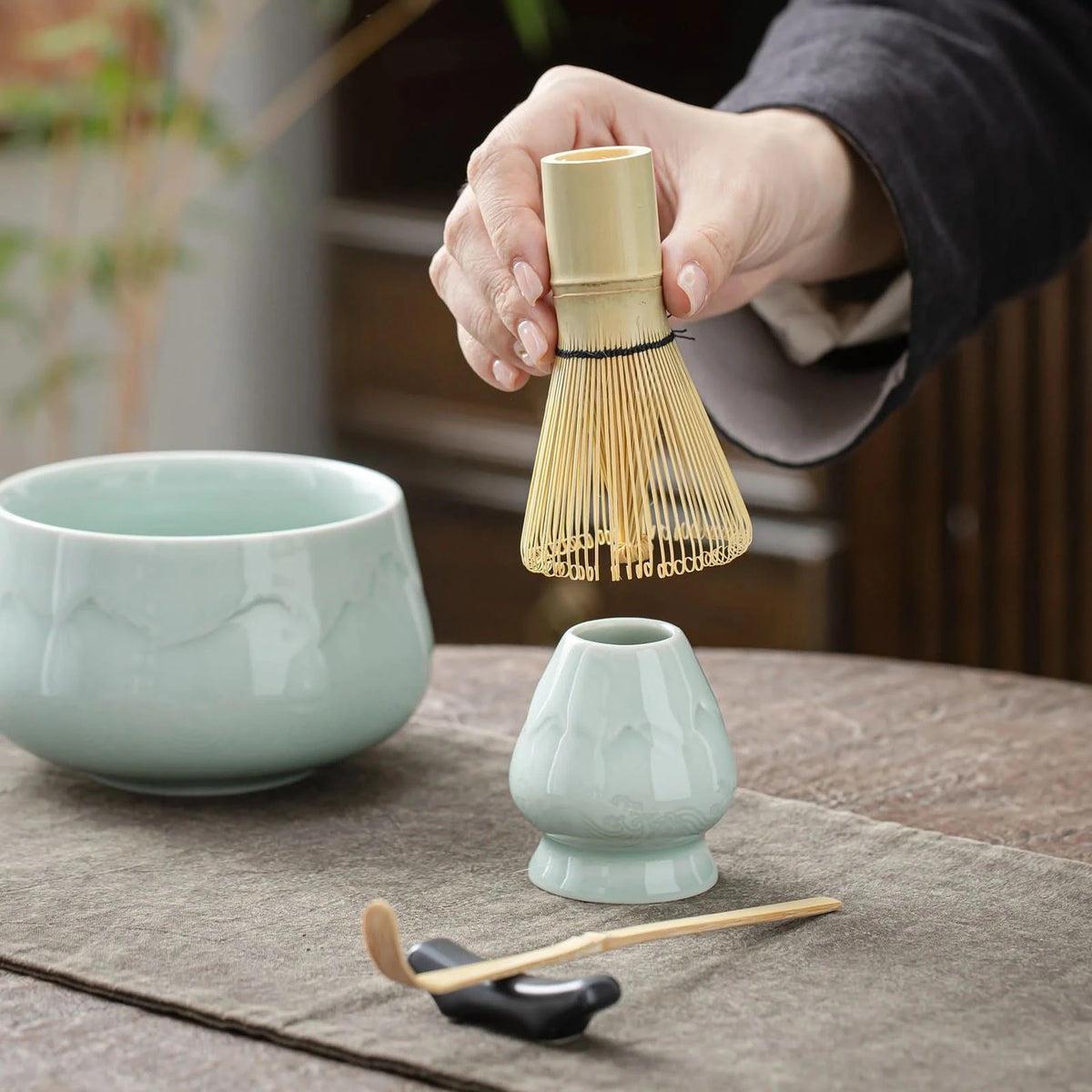Matcha Set-Beginner Set Set Landscape Jade Round Bowl