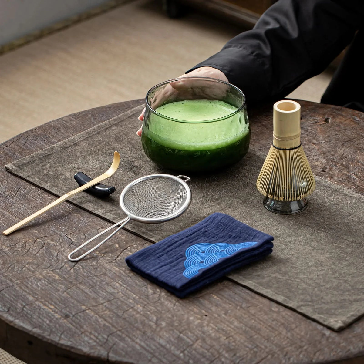 Set de Matcha para principiantes, cristal transparente negro (RB) 