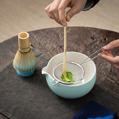Skyblue Matcha Bowl with Spout