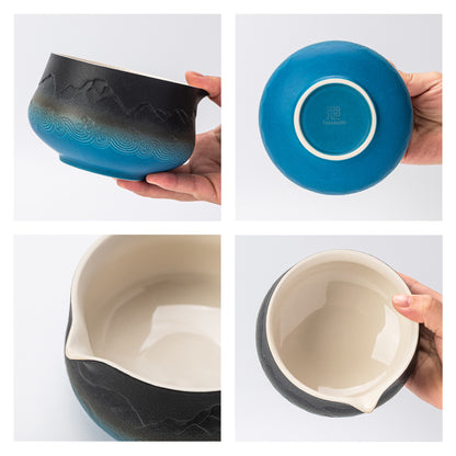 Set de Matcha - Set para principiantes con cuenco puntiagudo con diseño apaisado 
