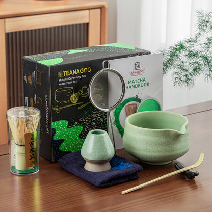 Matcha-Set für Anfänger – Grüne Schale mit spitzer Spitze 