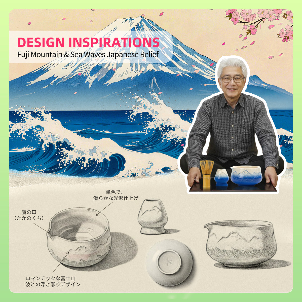 Matcha Set-Beginner Set Snow Mountain Blue