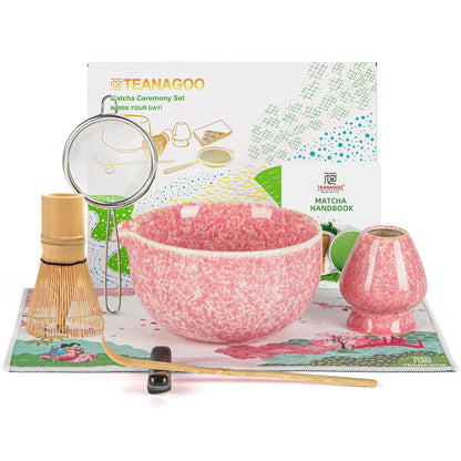 Pink Paradise Matcha-Schale mit Ausgießer