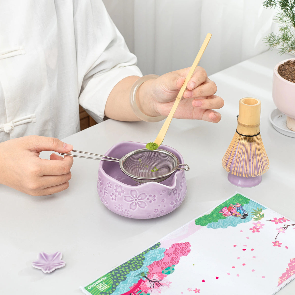 Sakura Purple Matcha Bowl with Spout