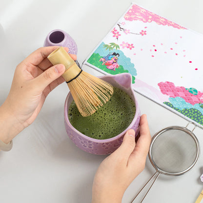 Sakura Purple Matcha Bowl with Spout