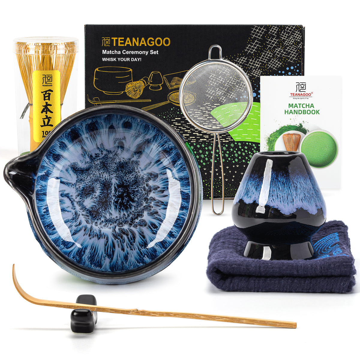 Set de Matcha - Set para principiantes Cuenco puntiagudo Deep Ocean 