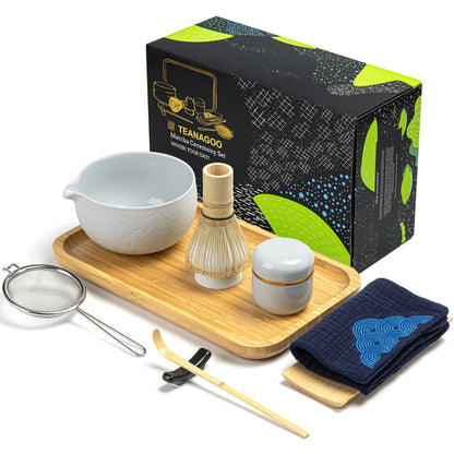 Dusty White Matcha Bowl with Spout