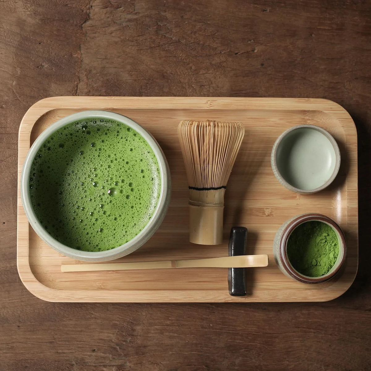 Big Serving Bamboo Tea Tray for Matcha - O