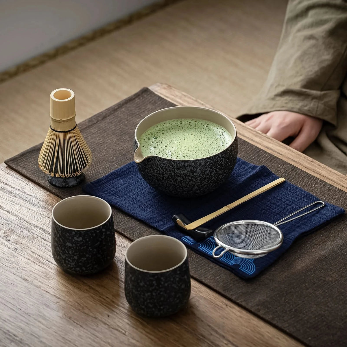 Set de Matcha para compartir en obsidiana 