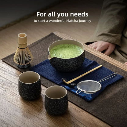 Set de Matcha para compartir en obsidiana 